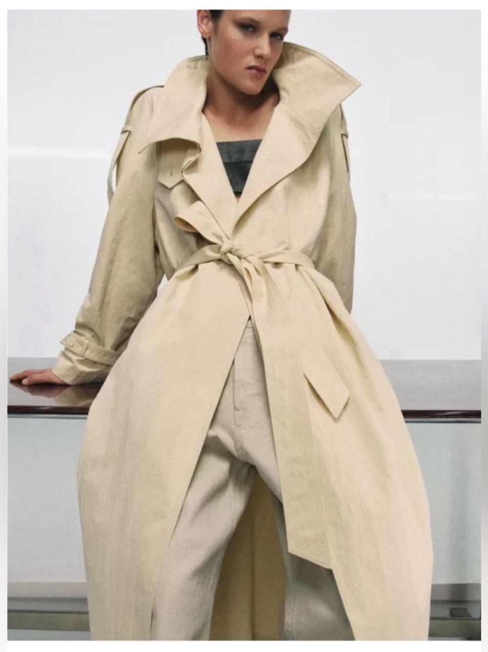 New with tags! Zara high neck oversized trench coat